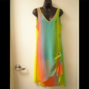Small NWT rainbow cover-up dress resort